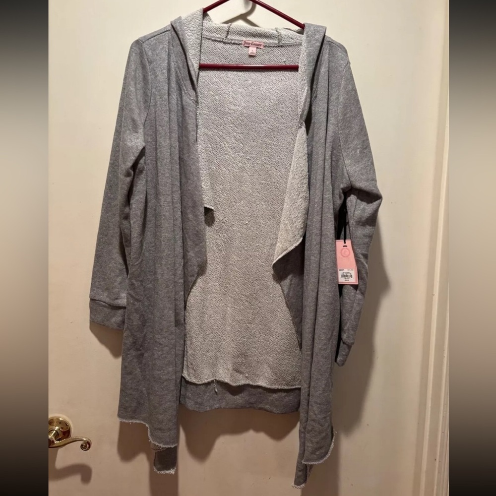 Juicy Couture Gray Hooded Cardigan